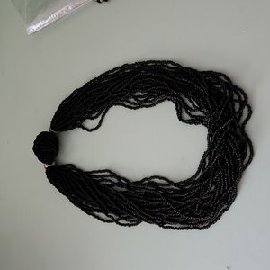 21 Strand Black Sead Bead Necklace